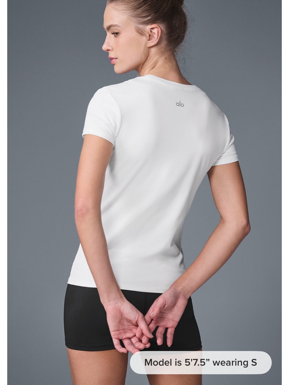 [alo] Alosoft Finesse Tee - White and Black - Picture 5 of 13